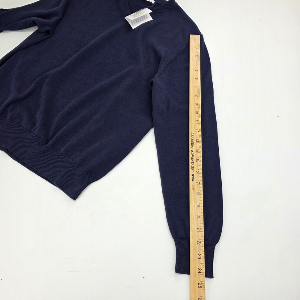 Quiet Luxury Camicissima Italian Cotton V Neck Sweater Mens M Navy NWT - Picture 12 of 13